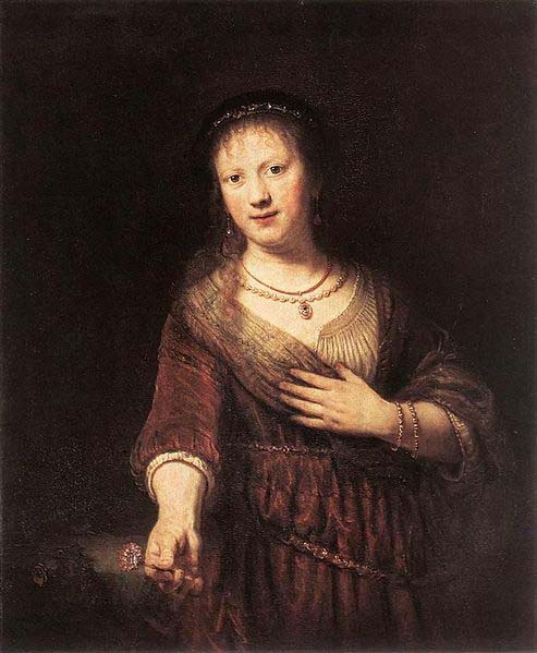 Rembrandt van rijn Portrait of Saskia with a Flower